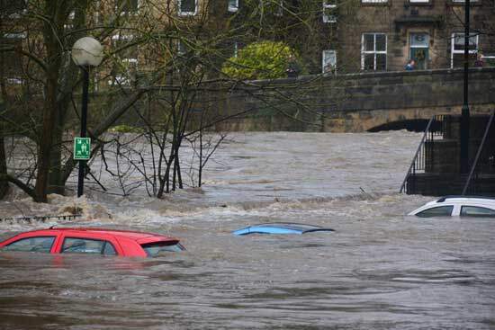 Cars flooded by water, another evidence of sin's effect on the natural world