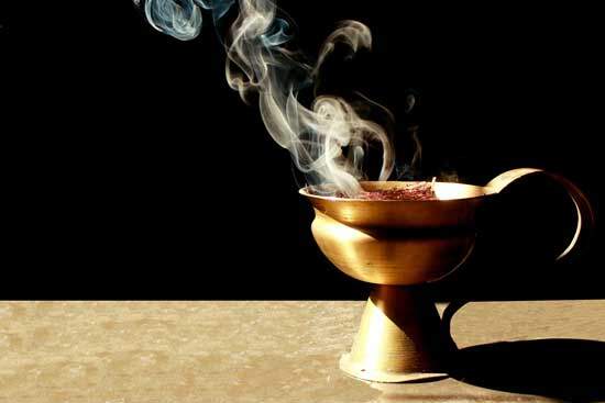 Incense as altar of incense represented righteousness of Christ mingled with prayers of the saints (Psalm 141:2; Luke 1:8-10)