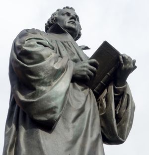Statue of Martin Luther, a protestant reformer in 16th century, who identified the Great Controversy antichrist and changed Biblical doctrines.