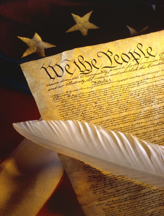 The American Constitution, which contains the first amendment that protects religious freedom