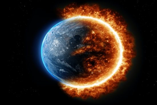 The earth burning up with fire, as it will when Jesus makes it new at the end of the world