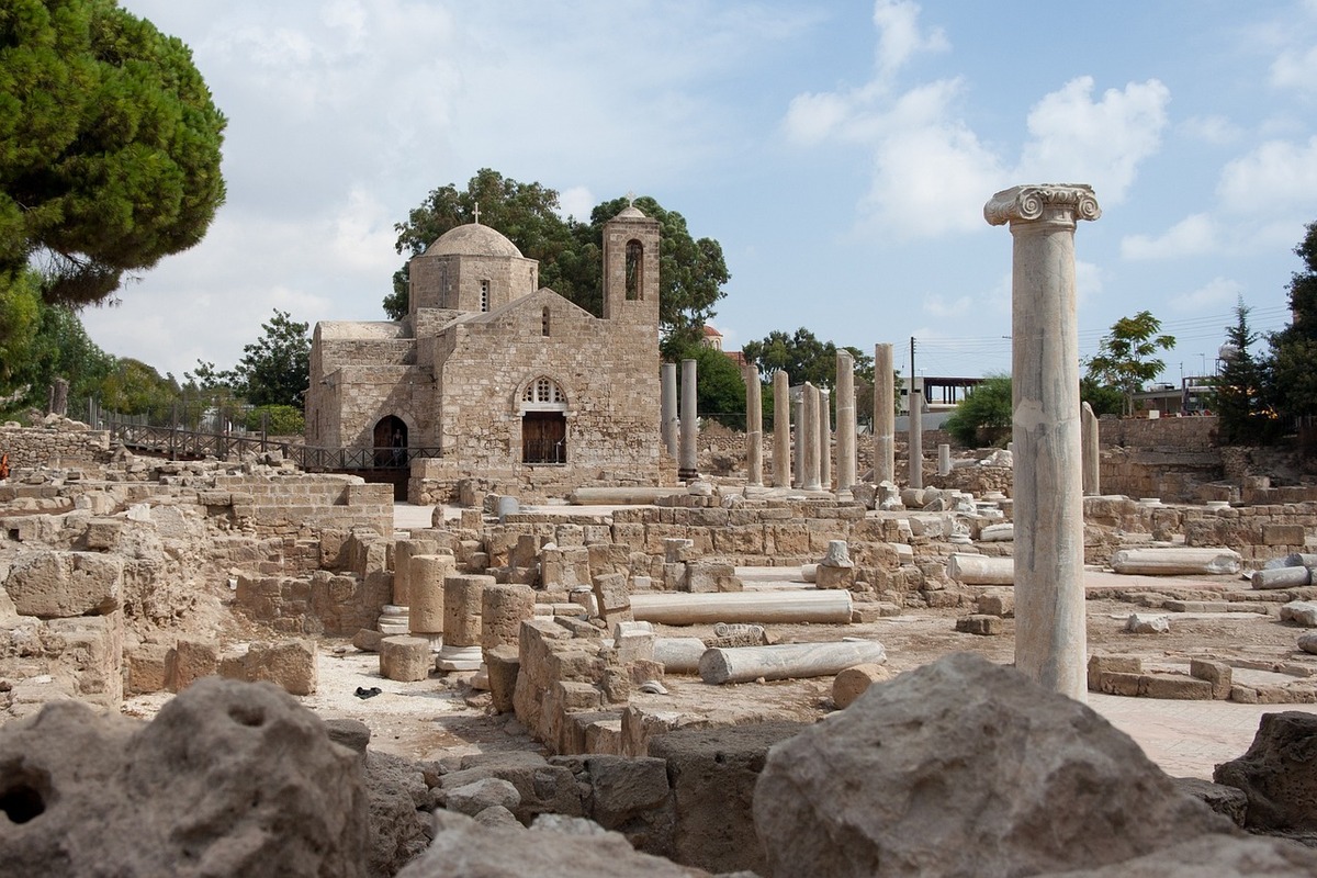 The stone ruins of an early Christian church building