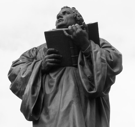 A statue of Martin Luther, the man who came to an understanding of saving faith through the book of Romans