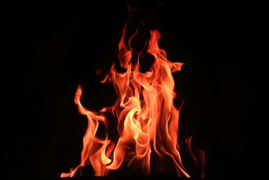 The flames of a fire, symbolizing God's wrath against the beast