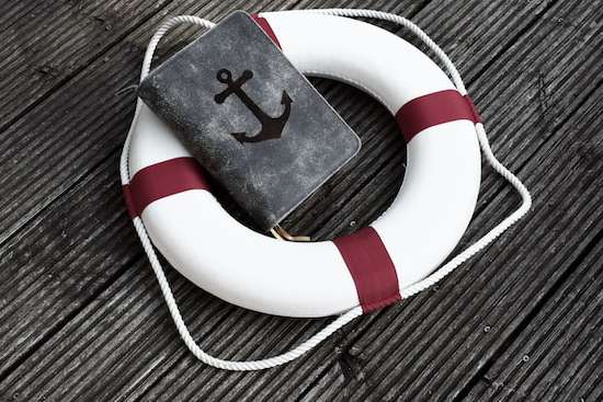 A Bible resting in a life preserver