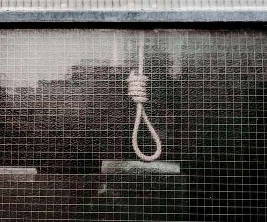 A rope with a noose, like the one Judas used to hang himself