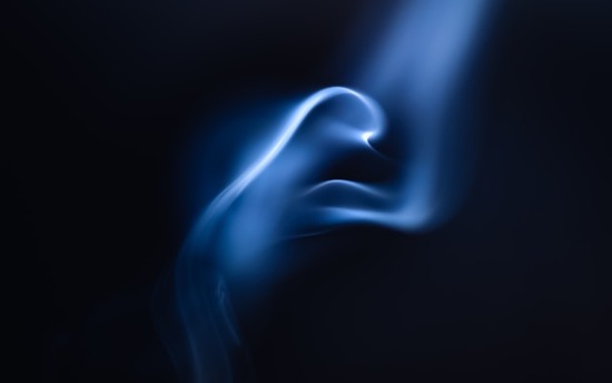  A cloud of blue smoke representing a spiritual being or a soul