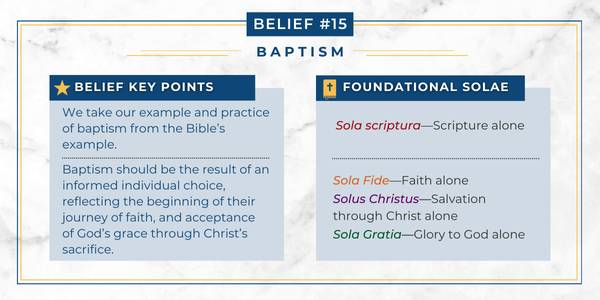 Chart explaining how the Adventist belief in baptism relates to Protestant principles.