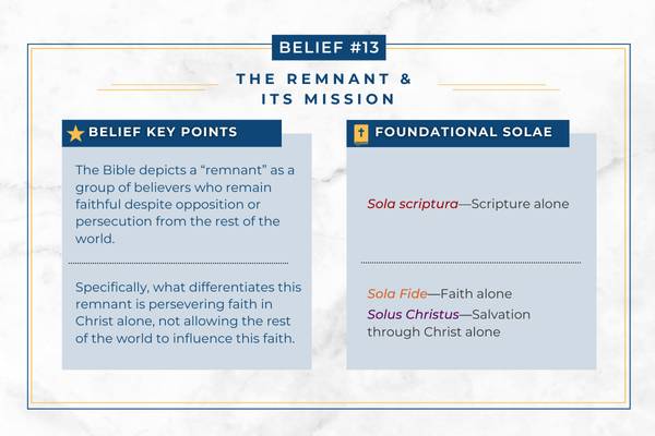 Chart explaining how the Adventist belief in the Remnant relates to Protestant principles.