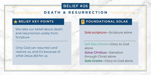 Chart explaining how the Adventist belief in death and resurrection relates to Protestant principles.